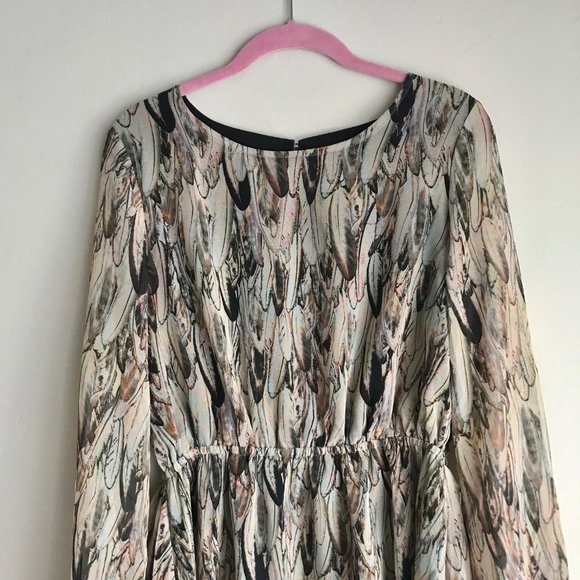 Sugar + Lips / Feather Design Long Sleeve Dress - Picture 2 of 11